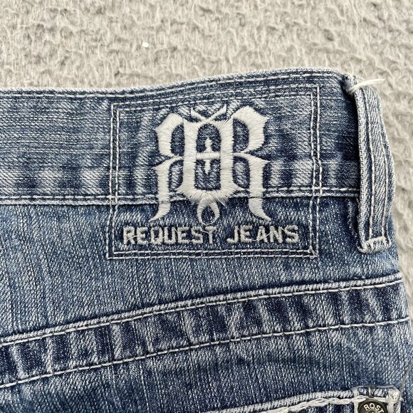 Request Jeans Mens 32x30 Premium Light Wash Mid Rise Denim Y2K - Picture 5 of 10